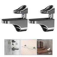 Adjustable Glass Shelf Brackets for Various Thicknesses Polished Chrome