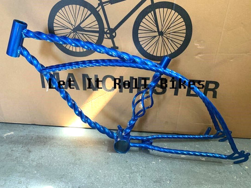 Blue caged twisted bicycle - blue,