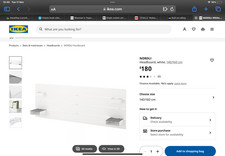 IKEA black wood headboard with