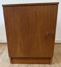 Vintage Wooden Bedside Cabinet Side Table Cupboard 2 Shelves. 56 x 42 x 32cm