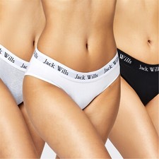 Jack Wills Womens Wilden Multipack Boy Pants 3 Pack Short Briefs Elasticated