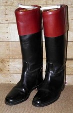 English Made Super Regent Mahogany Topped Black Leather Riding Boots UK Size 8