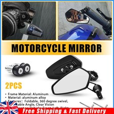 7/8" Handle Bar End Side Mirrors Fits For Yamaha MT09 MT07 MT03 MT125 900 Tracer