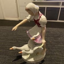 Royal Dux Bohemia Goose Girl