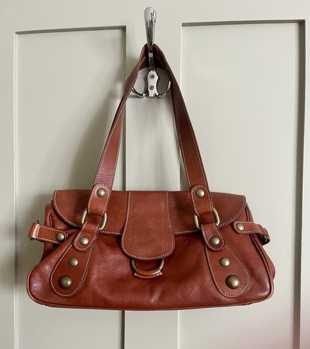 Tan leather shoulder bag - tan, by