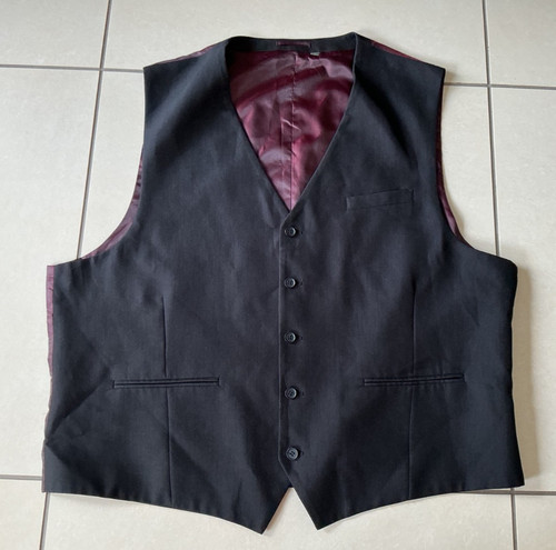 Mens black waistcoat 52r - mens,