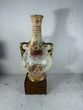 Antique Royal Bonn Twin Handled Vase 20cm Tall  Franz Anton Mehlem Floral Gilt