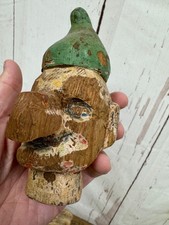 Antique Carved Wood Mr Punch (Of Punch & Judy Fame) Puppet Head/Folk Art