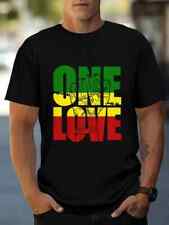 Tee Top Mens Bob Marley One Love Print Jamaican Reggae Rasta Inspired T-shirt