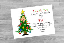 Personalised Christmas Thank you Postcard