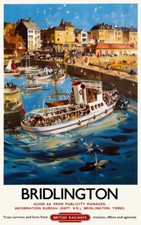 TX478 Vintage Bridlington Travel Poster Yorkshire British Railway A2/A3/A4