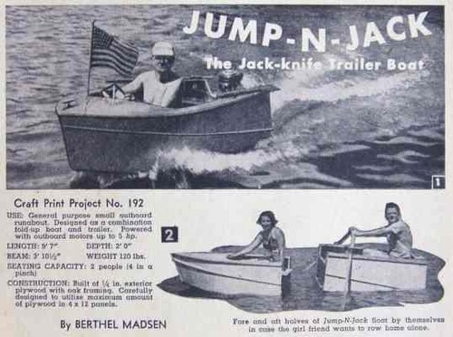 Fold boat outboard 1954 - 8', up