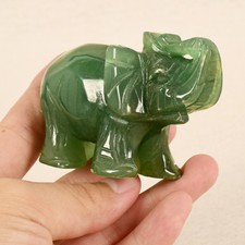 Green Carved Lucky Elephant