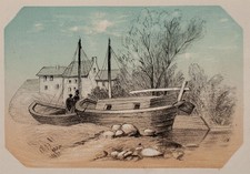 Boats in Harbour Old Town View