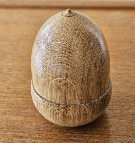 Wooden acorn hand turned oak - hand,