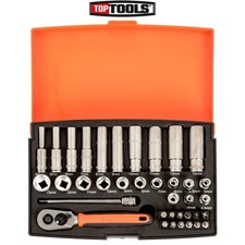 Bahco SL25L 1/4″ Drive Deep Sockets, Ratchet and Bit Set 37 Piece