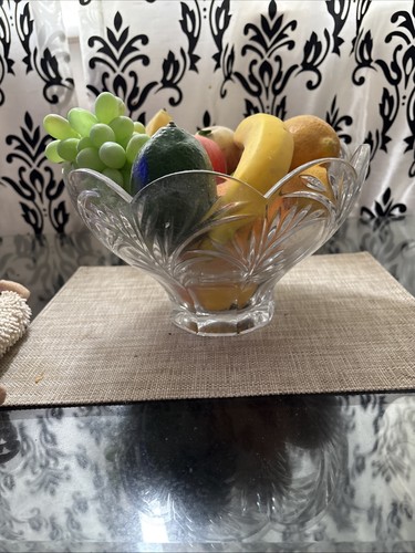 Cut glass bowl - glass,