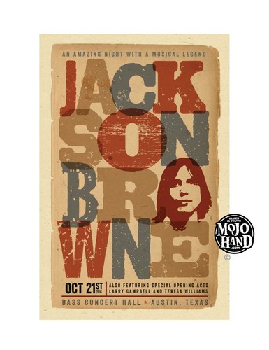 Jackson browne concert - jackson, poster