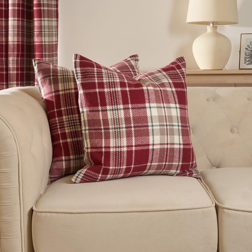 Woven check cushion covers - check,