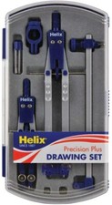 Helix Precision Plus Drawing Compass Set - Blue/Silver