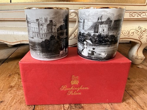 Vintage bone china mugs - 2x,