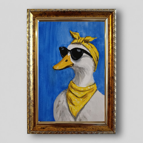 Original duck oil painting - oil,