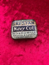 Antique Will’s Capstan Navy Cut Small Tobacco Tin C1910 - bonus cigar labels!