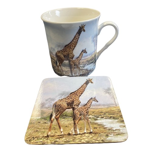Giraffe mug coaster - gift, set
