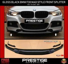 BMW 3 SERIES F30 F31 FRONT LIP MAD STYLE GLOSS BLACK  SPLITTER M PERFORMANCE