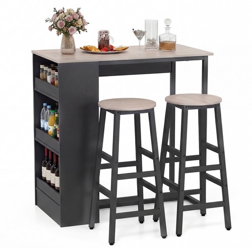 Piece bar table set dining - 3,