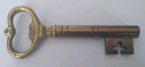 Brass key corkscrew - key,