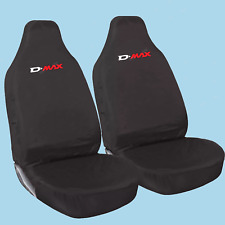 FOR ISUZU D-MAX IN RED- FRONT SEAT COVER HEAVY DUTY WATERPROOF BLACK (2012-2021)