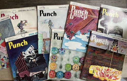 Eight vintage punch magazines - eight,