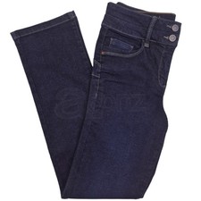 Ladies High Waist Jeans Dark Wash Blue Denim Indigo Stretch Next Day New UK Size