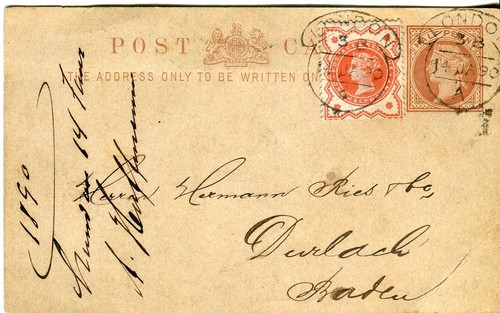 1890 inland postal - qv,