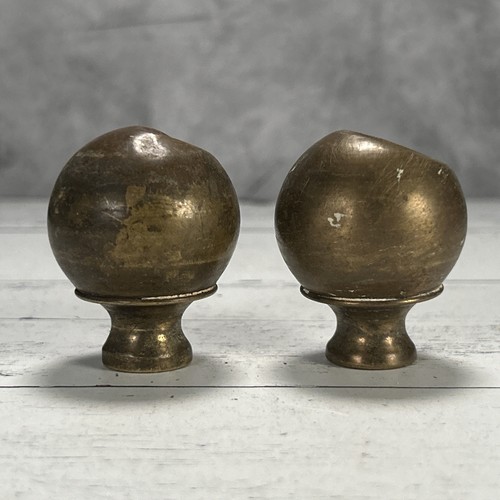 Antique brass finials pair - brass,
