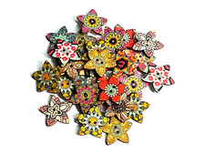 Flower Shaped Wood Buttons
