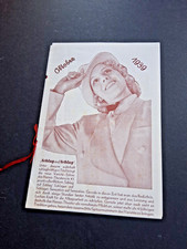 1939 Oct. HAMBURG programme VARIETÉ HANSA THEATRE without cover circus acts