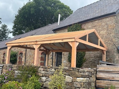 Wooden hot tub shelter - tub,