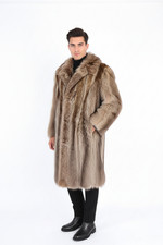 1246 Real Raccoon Fur Coat Genuine Luxury Vintage Full Men Elegant Mens