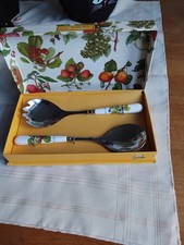 Portmeirion Pomona Salad Server Set Stainless Steel Handles Boxed
