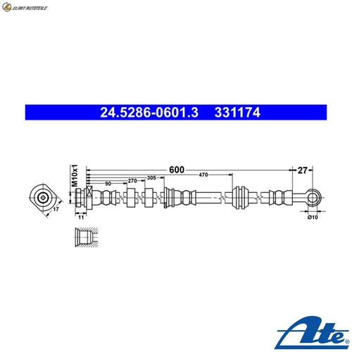 Brake hose 5286 0601 for - hose,