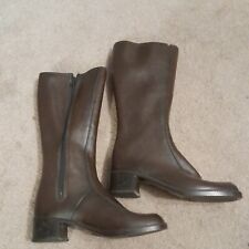 Vintage 1970s Brown Fur Lined Derri Boots Size 6