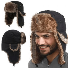 Warm Trapper Fur Ski Hat Winter Cap Winter Hats Russian Ushanka