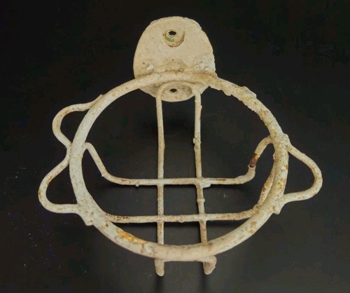 Antique metal soap basket - soap,