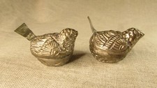 Pair Of Embossed Metal Bird