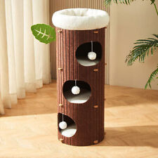 2/3 Tiers Cat Condo Cat Cave Climbing Tower Hiden Tree House Bed Pet Play House
