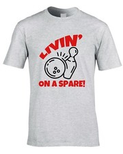 Bowling Funny Men's T-Shirt Living On A Spare Bowler Gift Idea Lane Team Club