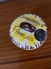 Rare Old Ceramic Novelty Grandmas Pearlies False Teeth Pot Great Joke Gift