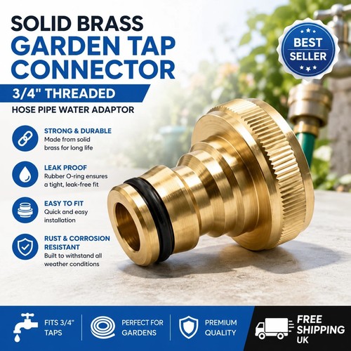 Brass universal tap connector - brass,